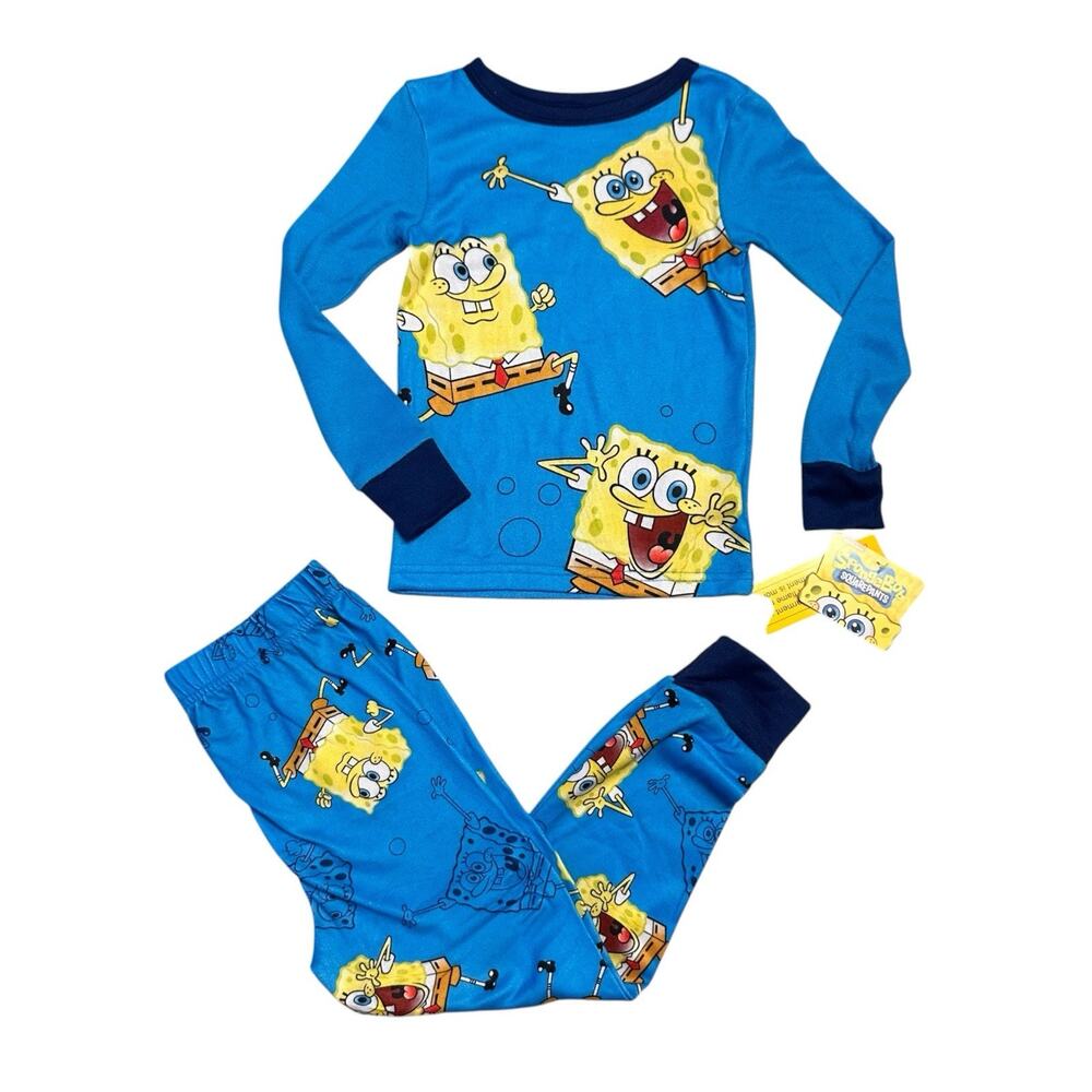 Spongebos Squarepants Boys Long Sleeve Top 2pc Set Pajamas size 6 New Soft